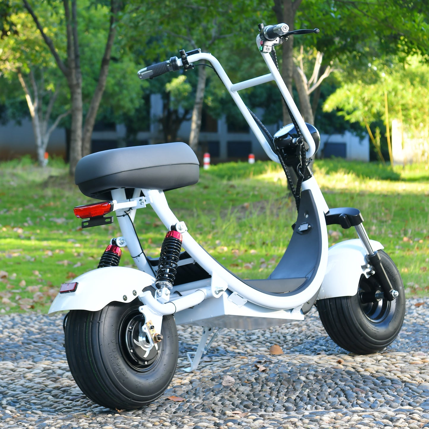 Mini black and white Harley Fat Tire Electric Scooter